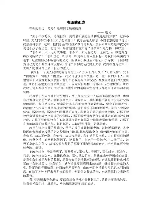 在山的那边