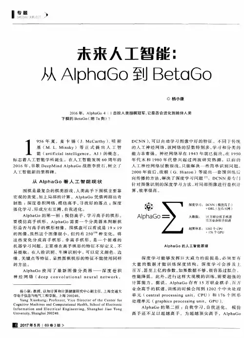 未来人工智能：从AlphaGo到BetaGo