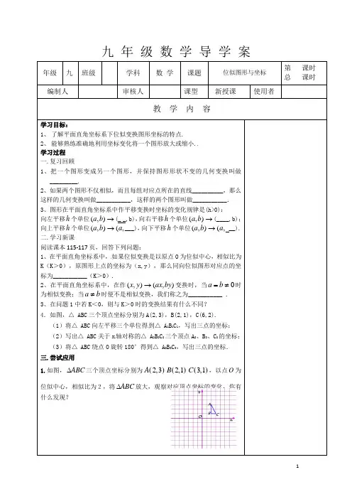 位似图形与坐标