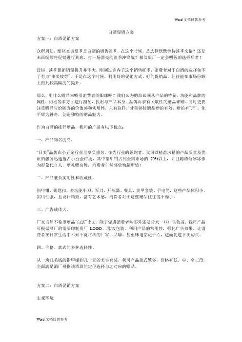 白酒促销方案 2