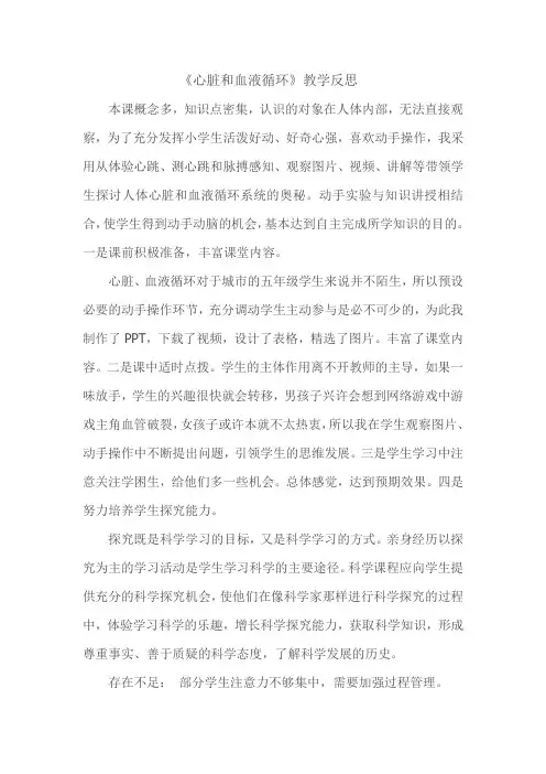 心脏和血液循环反思