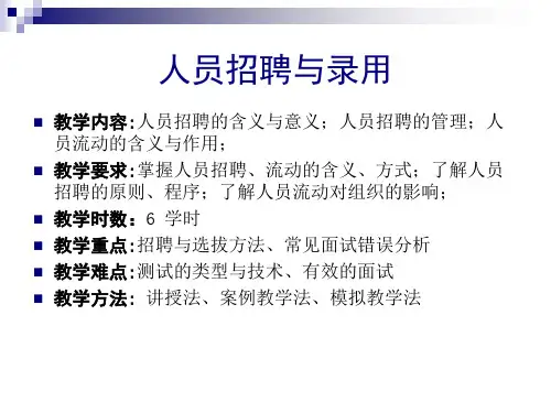 人员招聘与录用