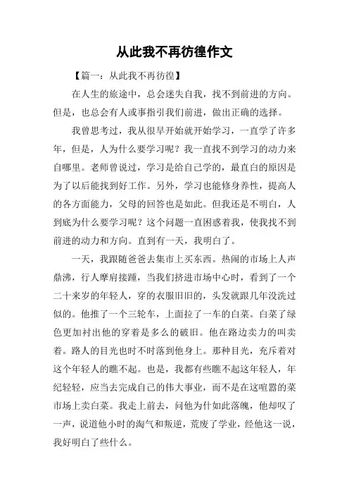 从此我不再彷徨作文