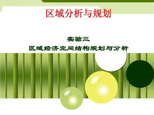 区域分析与规划实习作业
