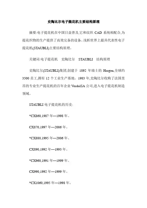 史陶比尔电子提花机主要结构原理