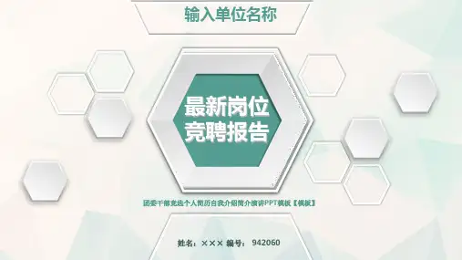 团委干部竞选个人简历自我介绍简介演讲PPT模板【模板】