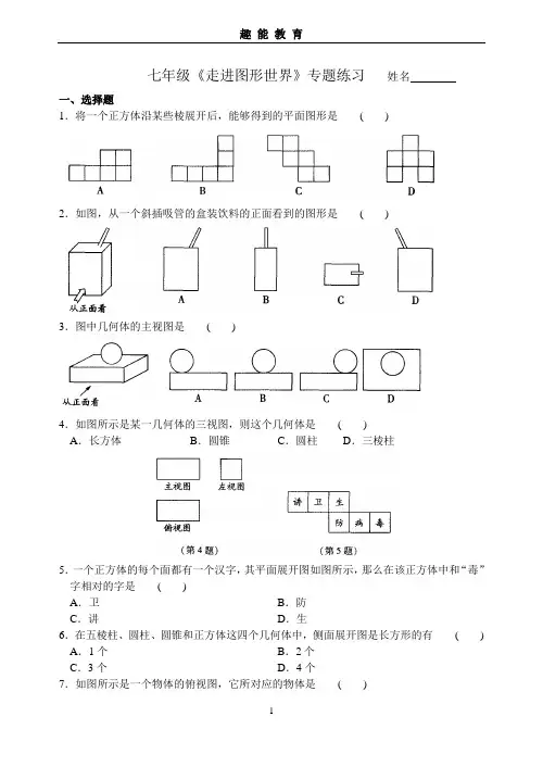 七年级《走进图形世界》专题练习