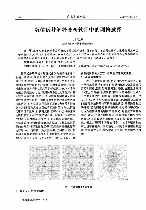 数值试井解释分析软件中的网格选择