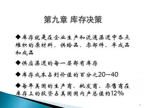 第四讲 库存决策