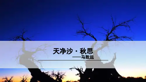 《天净沙·秋思》古代诗歌四首ppt课件