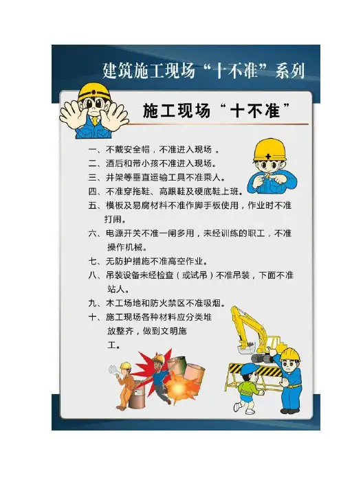 建筑工程施工现场“十不准”系列挂图