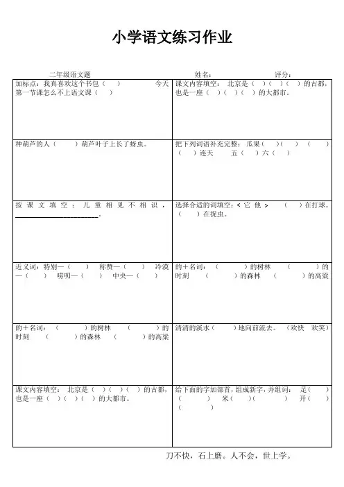 小学语文练习作23