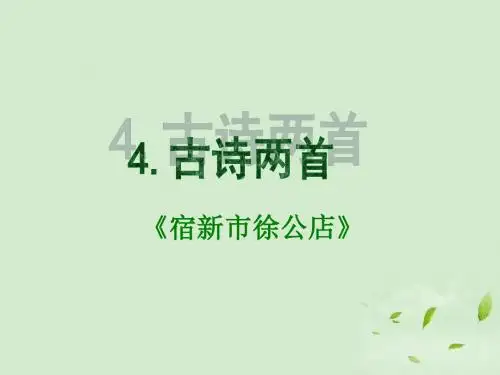 一年级语文下册古诗两首——宿新市徐公店最新课件