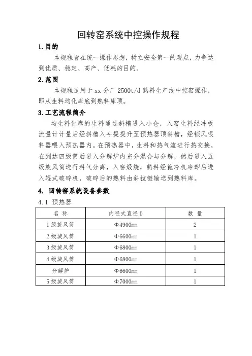 窑操操作规程