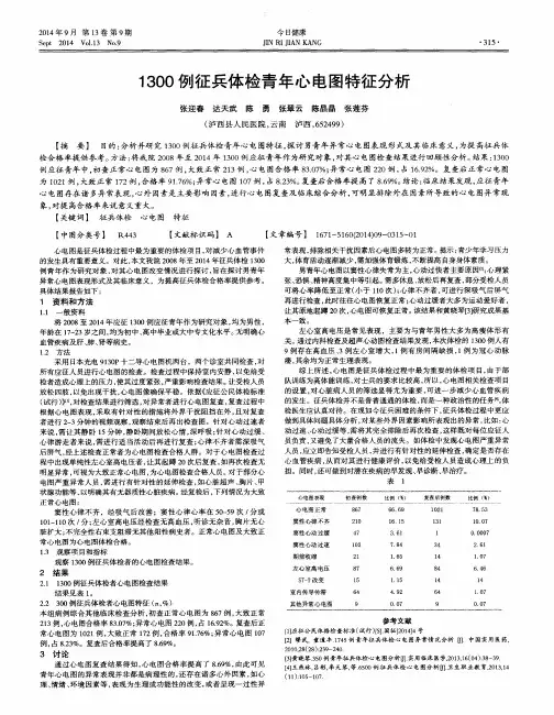 1300例征兵体检青年心电图特征分析