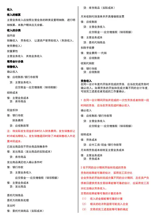 初级会计分录大全