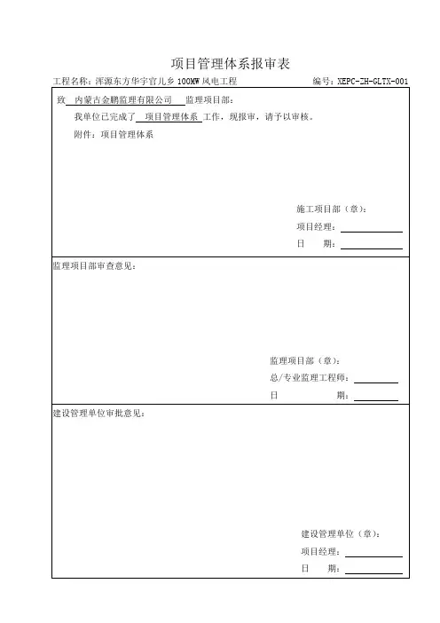 施工单位项目管理体系