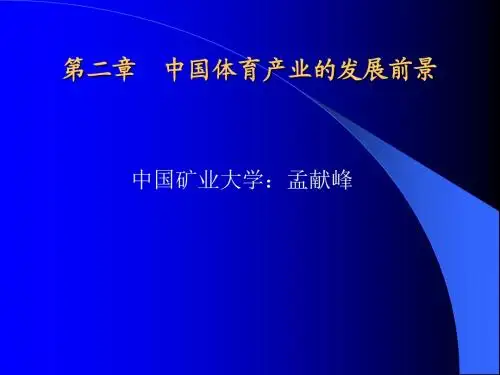 第二章 中国体育产业的发展前景