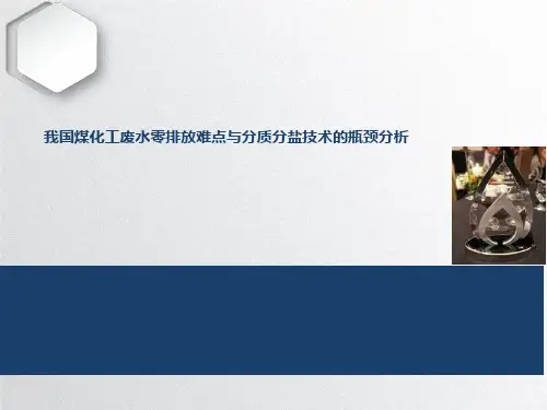 我国煤化工废水零排放难点与分质分盐技术的瓶颈分析