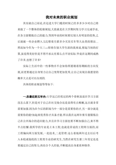 我对未来的职业规划