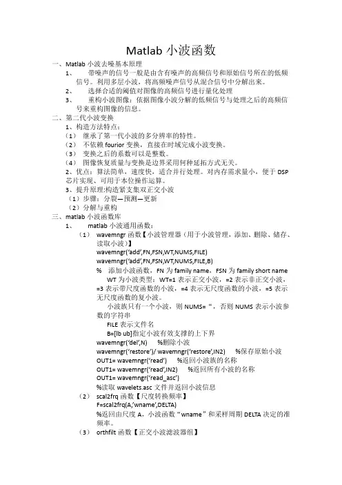 matlab小波函数