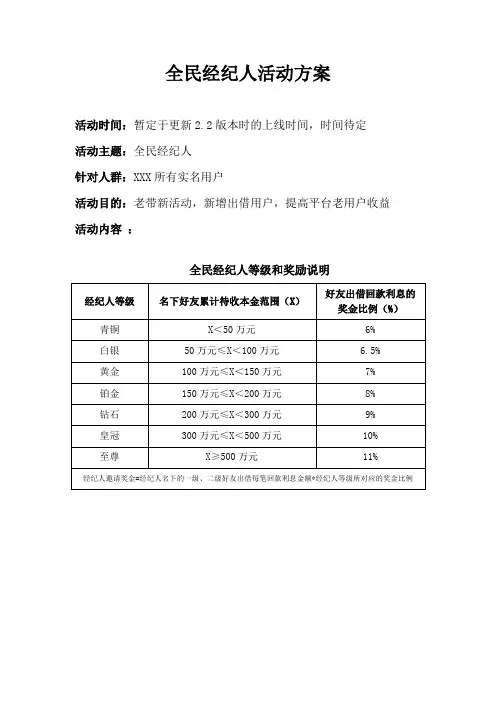 全民经纪人活动方案