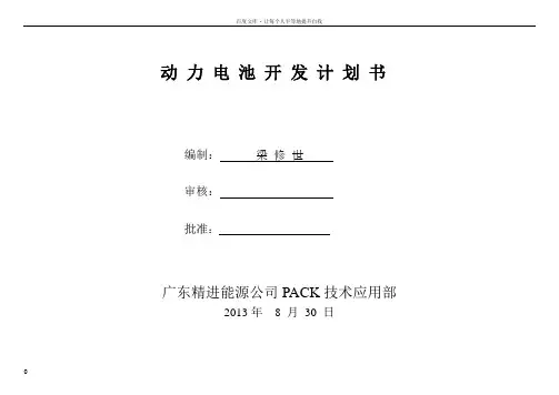 动力电池设计开发计划书