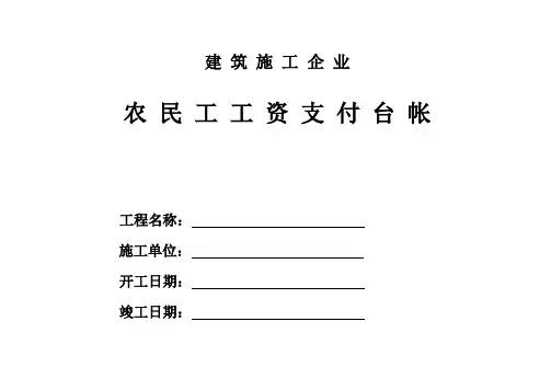 农民工工资支付台帐
