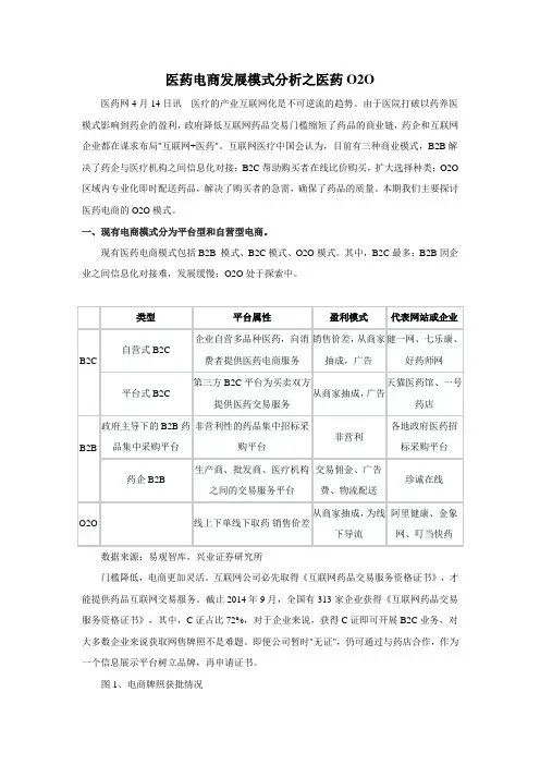医药电商发展模式分析之医药O2O