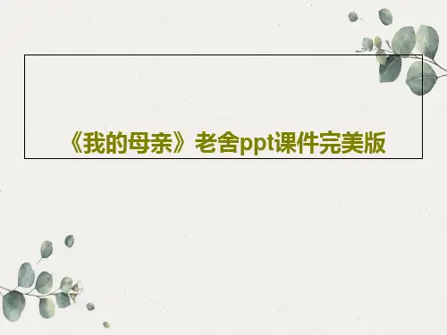 《我的母亲》老舍ppt课件完美版39页PPT