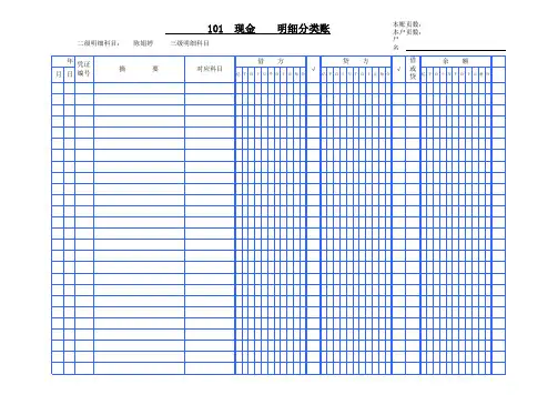明细分类账Excel表格