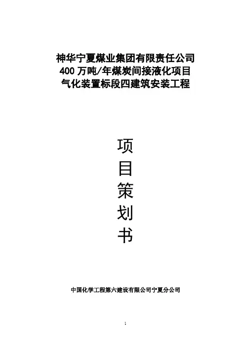神华宁煤气化项目策划书(最新整理)
