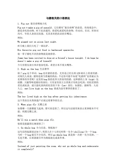 与猪相关的口语表达