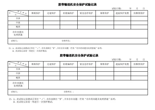 胶带输送机安全保护试验记录 4