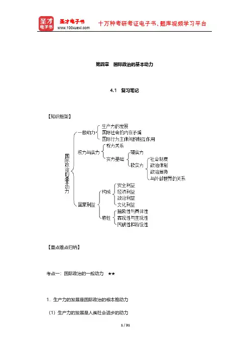 陈岳《国际政治学概论》笔记和典型题(含考研真题)详解(国际政治的基本动力)【圣才出品】